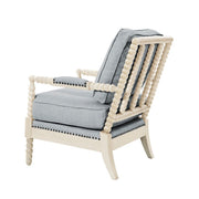 Arm Chair With Open Back Spindle Design, Padded Armrests - R&R Furniture Gallery (Fountain Valley, CA)
