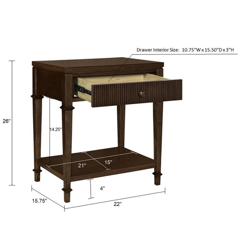 Kenna - Nightstand With Storage - Dark Coffee - R&R Furniture Gallery (Fountain Valley, CA)