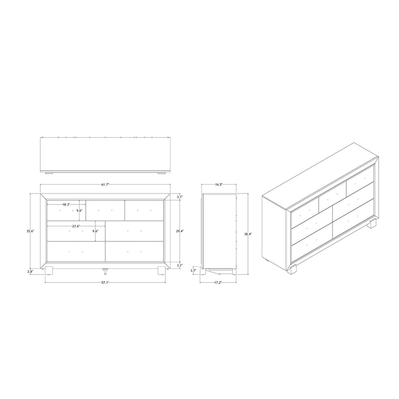 Skye - Marble Dresser - White - R&R Furniture Gallery (Fountain Valley, CA)