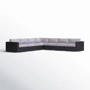 Luxurious Wicker Patio Sectional With Weather Resistant Sunbrella Cushions - R&R Furniture Gallery (Fountain Valley, CA)