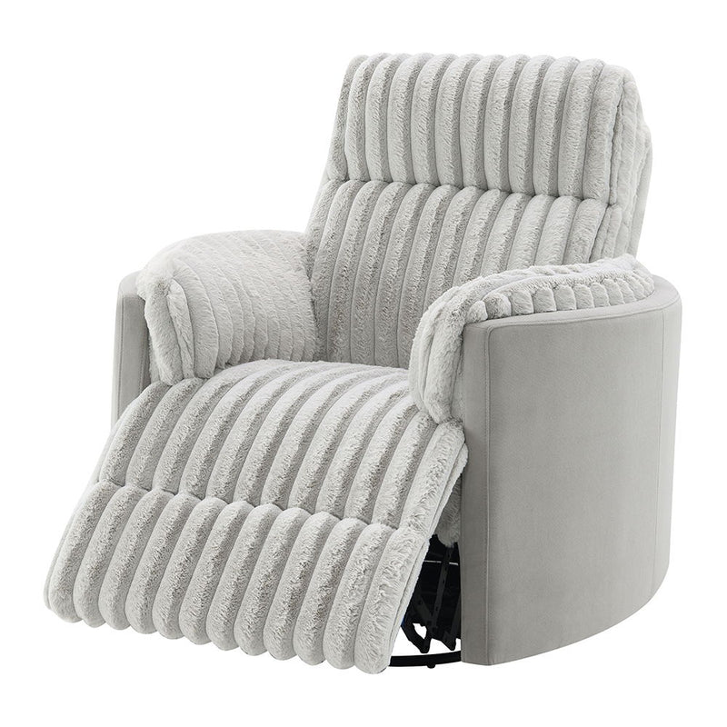 Emee - Glider Recliner With Swivel - Gray Corduroy - R&R Furniture Gallery (Fountain Valley, CA)