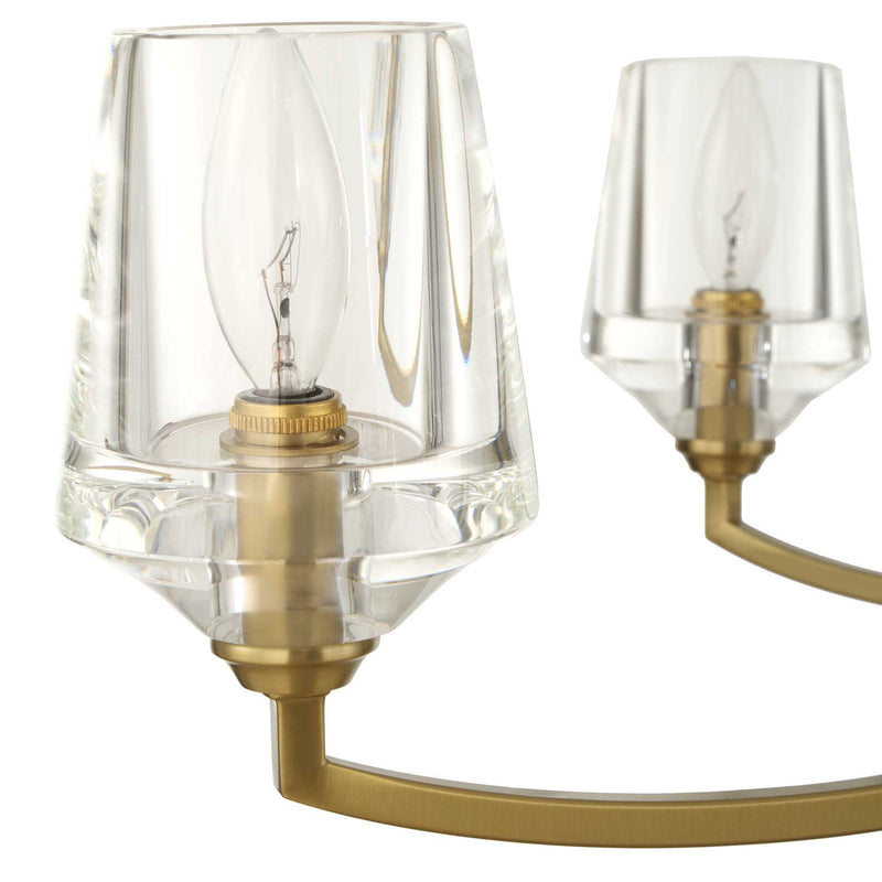 Uttermost Barcelona 6-light brass chandelier with gold finish, featuring elegant design and modern chandelier style.