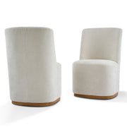 Pair of Noble House indoor upholstered dining chairs with plush fabric and wooden legs, set of two for stylish dining room seating.