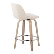 Toriano - Contemporary Fixed Height Counter Stool With Swivel & Round Footrest Modern Design (Set of 2) - R&R Furniture Gallery (Fountain Valley, CA)