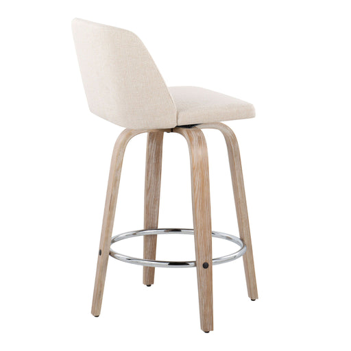 Toriano - Contemporary Fixed Height Counter Stool With Swivel & Round Footrest Modern Design (Set of 2) - R&R Furniture Gallery (Fountain Valley, CA)
