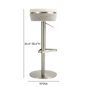 Astro - Boucle Adjustable Stool - White / Gray - R&R Furniture Gallery (Fountain Valley, CA)