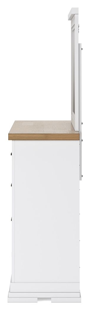 Ashbryn - Dresser And Mirror - White / Natural - R&R Furniture Gallery (Fountain Valley, CA)