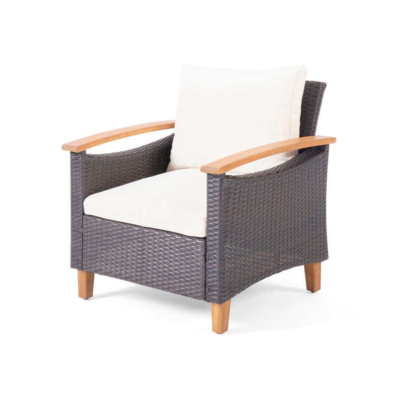 Isla - Transitional Chat Set With Water Resistant Cushions - Teak - R&R Furniture Gallery (Fountain Valley, CA)