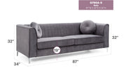 Delray Micro Suede Sofa by Glory Furniture, stationary sofa with plush micro suede upholstery and modern design.