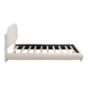 Upholstered Platform Bed With Thick Solid Frame And Stylish Curve-Shaped Design - R&R Furniture Gallery (Fountain Valley, CA)