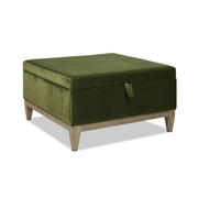 Knox - Square Storage Cocktail Ottoman - Olive Green - R&R Furniture Gallery (Fountain Valley, CA)