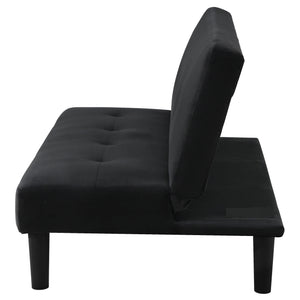 Boston - Tufted Convertible Sofa Bed Armless Design - Black