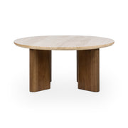 Idella - Travertine Round Table - R&R Furniture Gallery (Fountain Valley, CA)