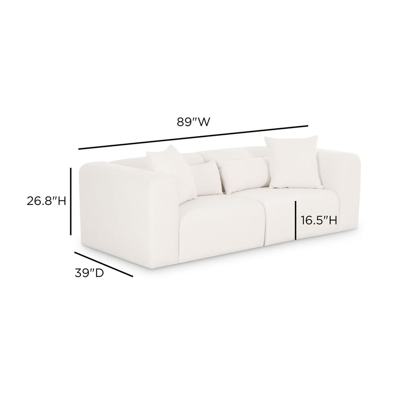Tarra - Chenille Modular Loveseat - Cream - R&R Furniture Gallery (Fountain Valley, CA)