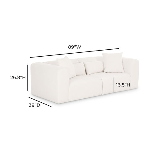 Tarra - Chenille Modular Loveseat - Cream - R&R Furniture Gallery (Fountain Valley, CA)