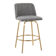 Toriano - Contemporary, Fixed Height Counter Stool With Swivel With Round Footrest (Set of 2) - R&R Furniture Gallery (Fountain Valley, CA)