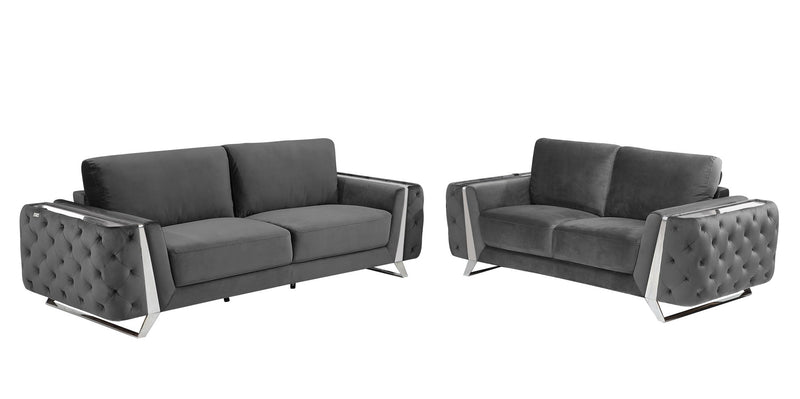 1051 - Contemporary Velvet Set - R&R Furniture Gallery (Fountain Valley, CA)