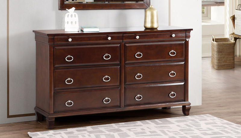 Glory Furniture Triton dresser in cappuccino finish featuring multiple drawers and modern design for bedroom storage.