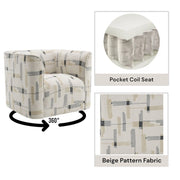 Darya - Chair With Swivel - Beige Pattern Fabric - R&R Furniture Gallery (Fountain Valley, CA)