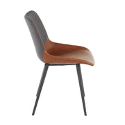 Set of two Lumi Source Outlaw industrial two-tone chairs with metal and wood accents, modern design, perfect for dining or office spaces.