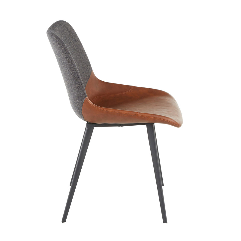 Set of two Lumi Source Outlaw industrial two-tone chairs with metal and wood accents, modern design, perfect for dining or office spaces.