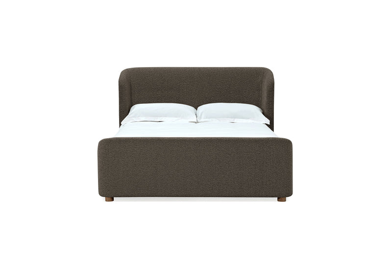 Kiki Queen-size Upholstered Platform Bed in Pumpernickel Boucle (2026)