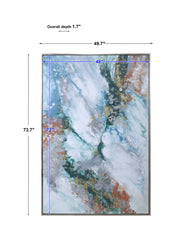 Abstract blue Mercury Hand canvas art by Uttermost featuring modern, textured artwork on a sleek canvas surface.
