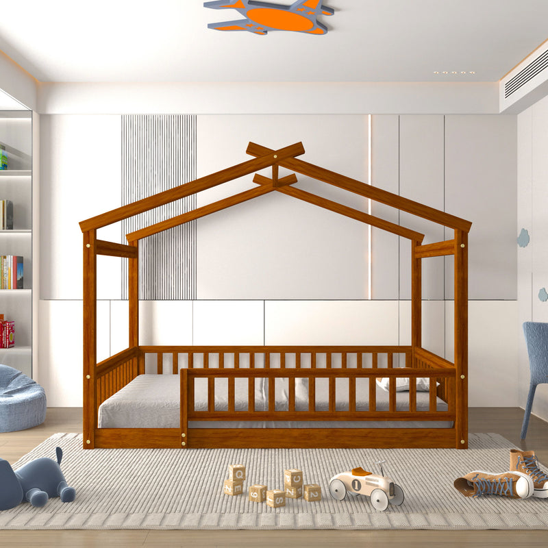 Bed House Bed Frame With Fence - R&R Furniture Gallery (Fountain Valley, CA)