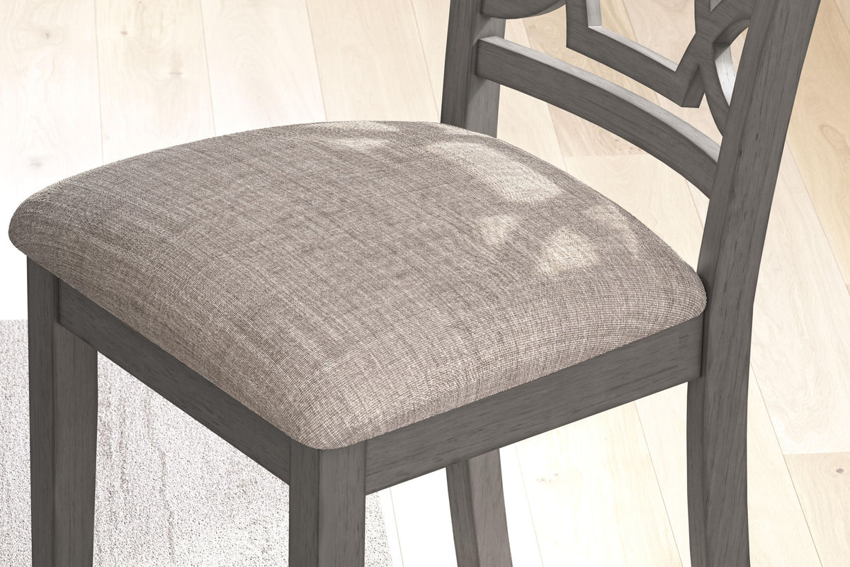 Gray Wrenning dining room table set with six chairs from Signature Design by Ashley, showcasing a stylish 6-piece dining furniture set.