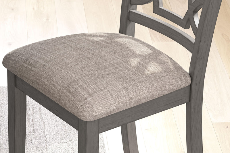 Gray Wrenning dining room table set with six chairs from Signature Design by Ashley, showcasing a stylish 6-piece dining furniture set.