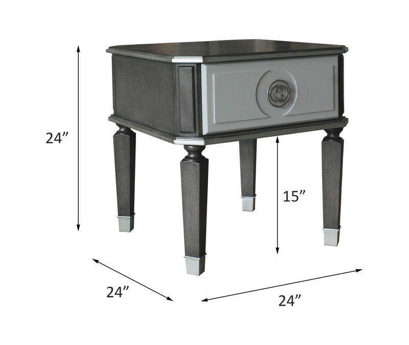 House Beatrice - End Table - Charcoal & Light Gray - R&R Furniture Gallery (Fountain Valley, CA)