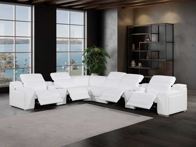 1116 - 8-Piece L-Shaped Sectional Sofa In With 4 Power Recliners & Power Headrests - R&R Furniture Gallery (Fountain Valley, CA)