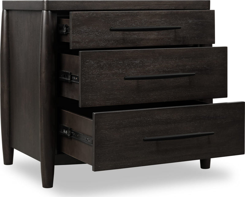 Koko Three Drawer Nightstand with Cord Management in Minx