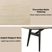 Lark - Dining Table - Travertine / Black - R&R Furniture Gallery (Fountain Valley, CA)