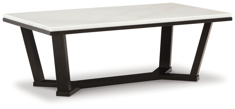 Fostead - Rectangular Cocktail Table - White / Espresso - R&R Furniture Gallery (Fountain Valley, CA)
