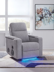 Pineland - Glider Power Recliner With Audio System - Pewter - R&R Furniture Gallery (Fountain Valley, CA)