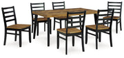 Blondon - Rectangular Drm Table Set (Set of 7) - Brown / Black - R&R Furniture Gallery (Fountain Valley, CA)