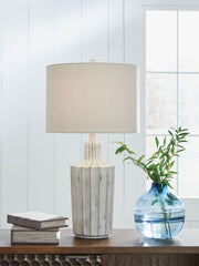 Imre - Poly Table Lamp - Distressed Brown - R&R Furniture Gallery (Fountain Valley, CA)