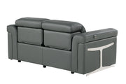 1126 - Top Grain Power Reclining Italian Leather Loveseat - R&R Furniture Gallery (Fountain Valley, CA)