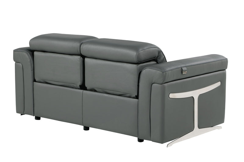 1126 - Top Grain Power Reclining Italian Leather Loveseat - R&R Furniture Gallery (Fountain Valley, CA)