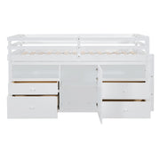 Loft Bed With 4 Drawers, Underneath Cabinet And Shelves - R&R Furniture Gallery (Fountain Valley, CA)