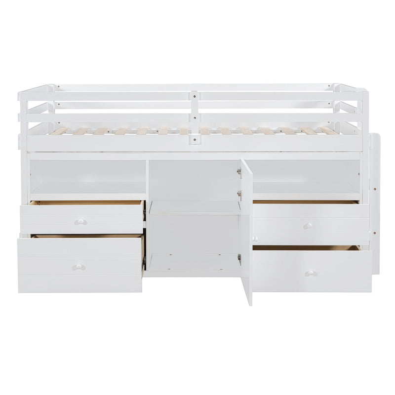 Loft Bed With 4 Drawers, Underneath Cabinet And Shelves - R&R Furniture Gallery (Fountain Valley, CA)