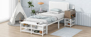 Platform Bed With 2 Tier Storage Shelves, Storage Cabinet - R&R Furniture Gallery (Fountain Valley, CA)