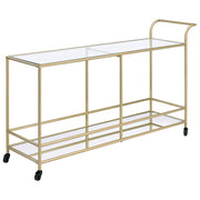 Kenda - Serving Cart - Clear Glass, Mirrored & Gold - R&R Furniture Gallery (Fountain Valley, CA)