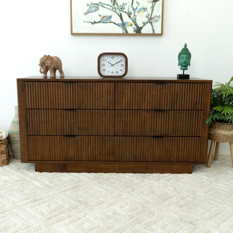 Lola - Dresser With 6 Drawers - Dark Brown - R&R Furniture Gallery (Fountain Valley, CA)