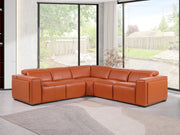 1224 - 5-Piece L-Shaped Sectional Sofa In With 3 Power Recliners & Power Headrests - R&R Furniture Gallery (Fountain Valley, CA)