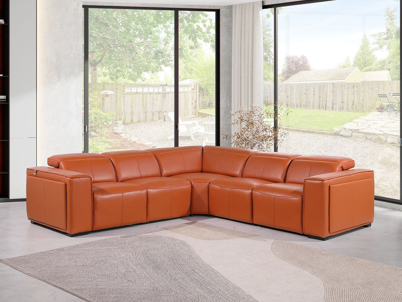 1224 - 5-Piece L-Shaped Sectional Sofa In With 3 Power Recliners & Power Headrests - R&R Furniture Gallery (Fountain Valley, CA)