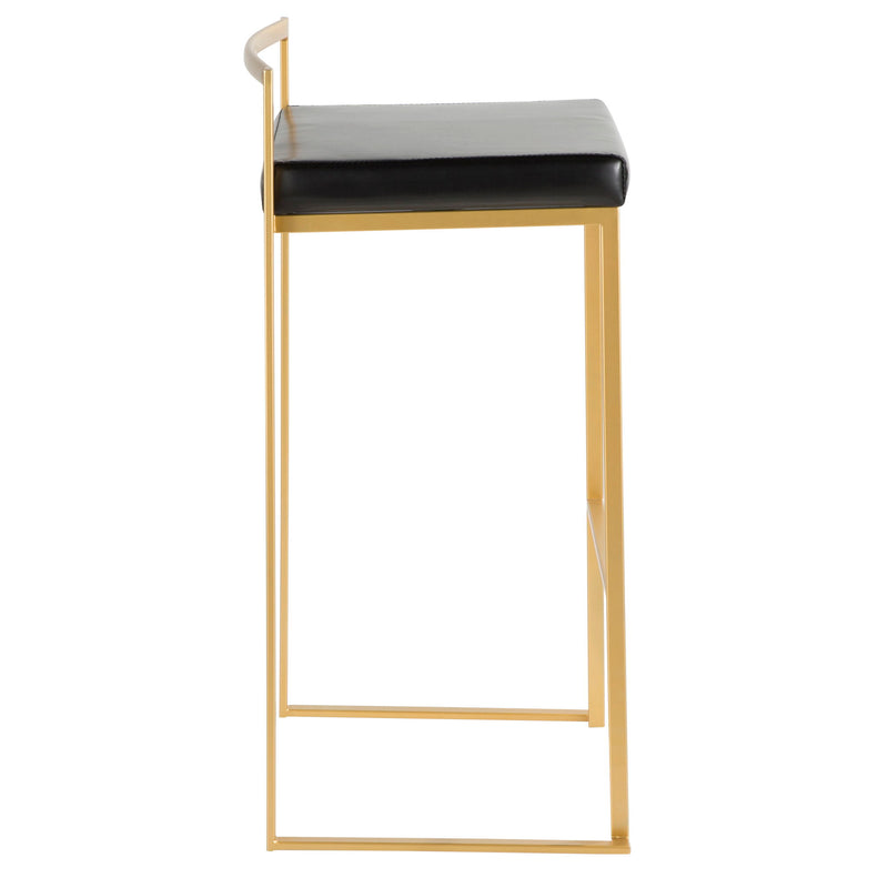 Lumi Source Fuji contemporary glam barstool with quality construction, featuring a sleek design and cushioned seat in a modern setting.