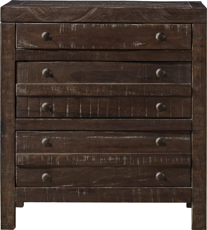 Townsend Three Drawer Solid Wood Nightstand in Java