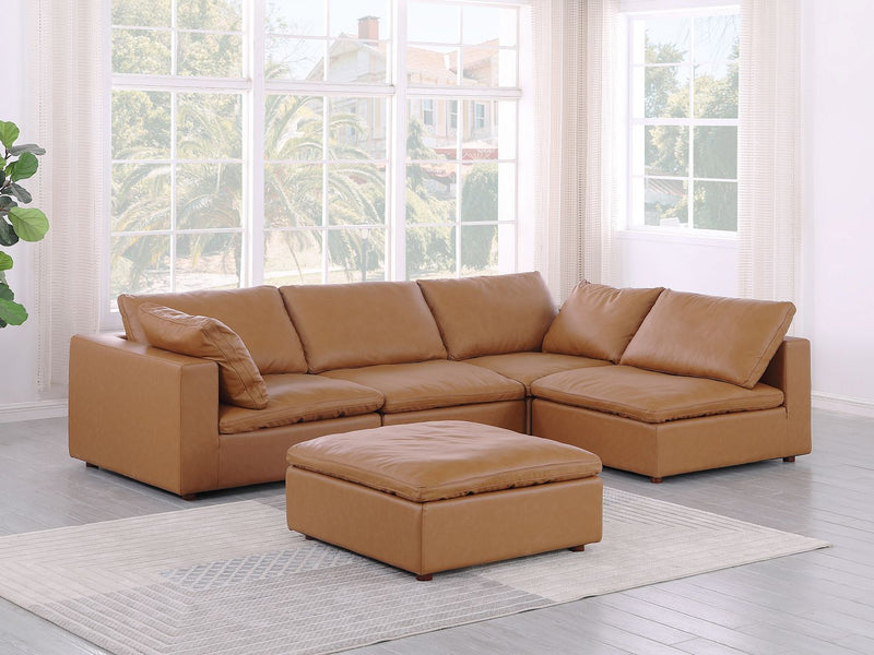 1100 - 5-Piece Right Arm Facing 3-Seat Sectional (Top-Grain Italian Leather) - R&R Furniture Gallery (Fountain Valley, CA)
